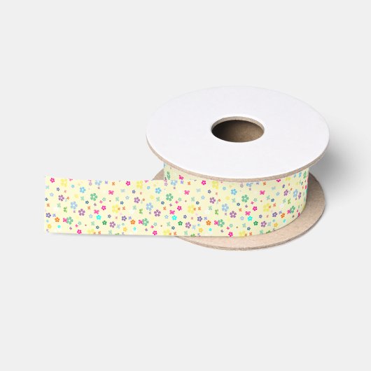 En Satin Ruban de motif de papillon de fleur (Bobine)