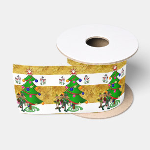 En Satin Ruban de Noël, Bonhomme de neige et lutin de Noël
