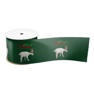 En Satin Ruban de Noël de 3 po de chèvre de montagne
