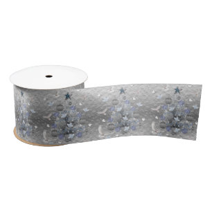 En Satin Ruban de Noël, Joyeux Argent Bleu de Noël