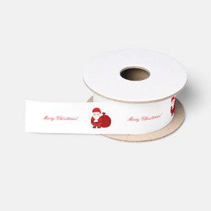 En Satin Ruban de Noël Joyeux Blanc Personnalisé Avec Père