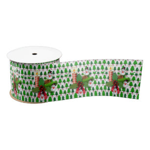 En Satin Ruban de Noël, joyeux bonhomme de neige de Noël