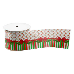 En Satin Ruban de Noël, Joyeux Noël Père Noël Stripe