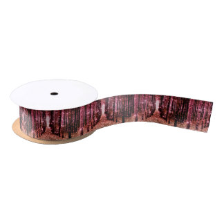 En Satin Ruban de papier cadeau Forêt Magique Rose Pêche