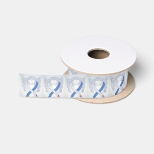 En Satin Ruban de sensibilisation au diabète Angle IDDM Rub
