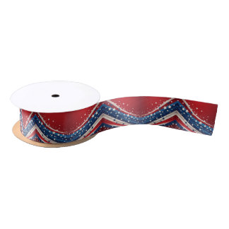 En Satin Ruban de soie à thème ondulé et tourbillonnant rou