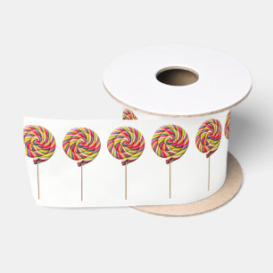 En Satin Ruban de sucette Tourbillon Coloré - 3''