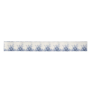 En Satin Ruban de vacances bleu avec motif floral français