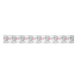 En Satin Ruban d'éléphant rose pour la douche d'anniversair