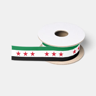 En Satin Ruban d'indépendance de la Syrie, drapeau syrien p