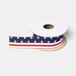 En Satin Ruban d'indépendance Red White Blue Stars & Stripe