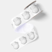 En Satin Ruban d'ornement blanc (Dos)