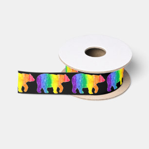 En Satin Ruban d'ours d'arc-en-ciel