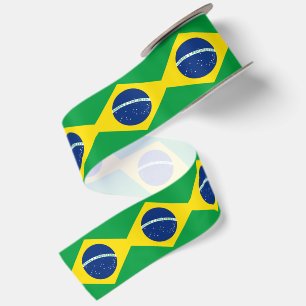 En Satin Ruban drapeau brésilien, patriotes du Brésil /spor