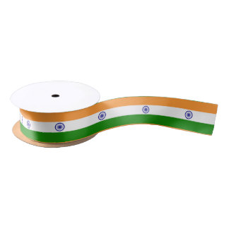 En Satin Ruban du drapeau indien