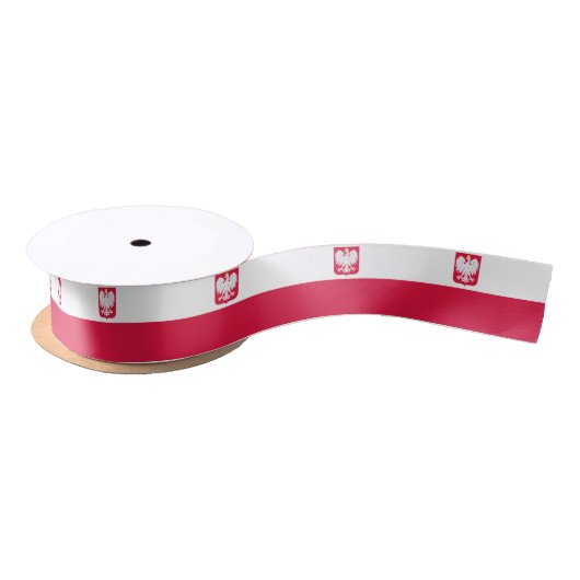 En Satin Ruban du drapeau polonais (Bobine)