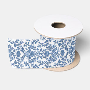 En Satin Ruban élégant vintage toile bleue de style campagn