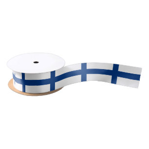 En Satin Ruban finlandais de drapeau