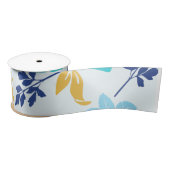 En Satin Ruban floral bleu (Bobine)
