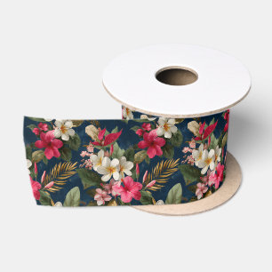En Satin Ruban floral tropical élégant