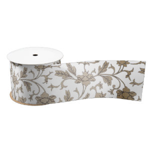 En Satin Ruban floral Vintage Gold Chinoiserie