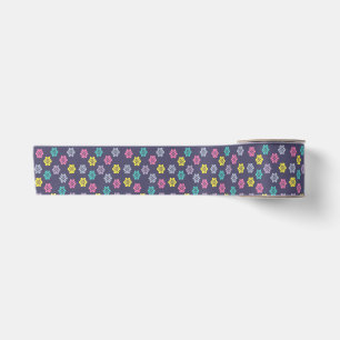 En Satin Ruban floral violet :