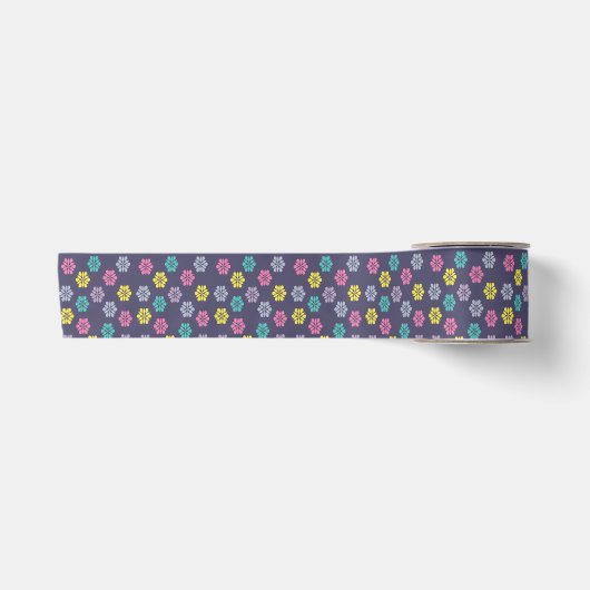 En Satin Ruban floral violet : (Devant)