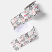 En Satin Ruban Hippopotame Bébé Mignon (Dos)
