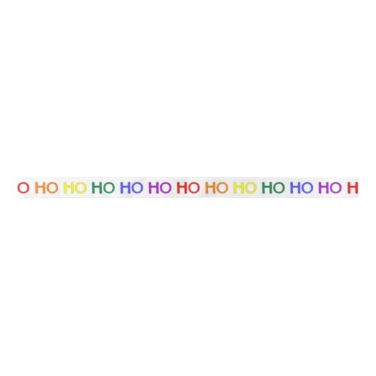 En Satin Ruban Ho Ho Ho arc-en-ciel (Devant)
