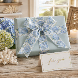 En Satin Ruban Hydrangea Bleu pour Emballage Cadeau, Mariag