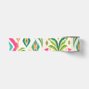 En Satin Ruban Ikat Tropical Bohème Chic Prépa