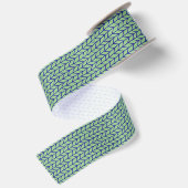 En Satin Ruban large 3" BLEU VERT KNIT (Dos)