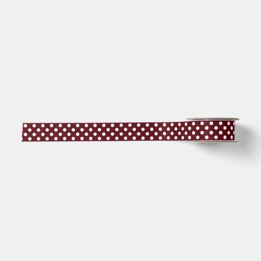 En Satin Ruban marron et blanc de point de polka (Devant)