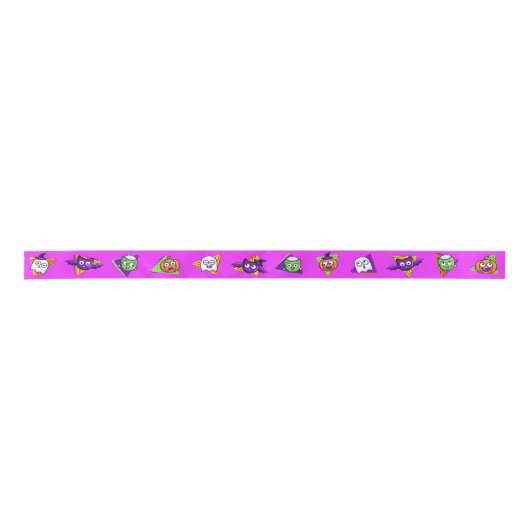 En Satin Ruban mignon et effrayant - violet (Devant)