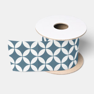 En Satin Ruban - Motif à pétale bleu