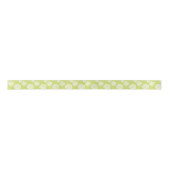En Satin Ruban Motif blanc et chartreuse Peonies (Devant)