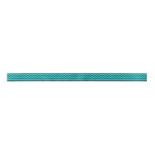 En Satin Ruban motif de chevron noir turquoise néon (Devant)