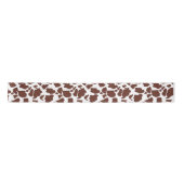 En Satin Ruban Motif de la peau de vache Brown (Devant)