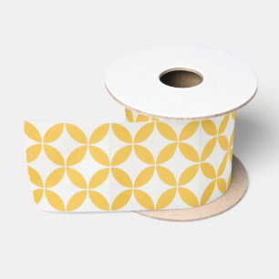 En Satin Ruban - Motif de pétale jaune