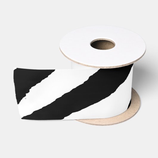 En Satin Ruban noir et blanc Zebra Strip (Bobine)