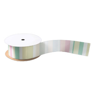 En Satin Ruban Pastel Multicolor Stripes