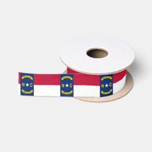 En Satin Ruban patriotique avec drapeau de Caroline du Nord