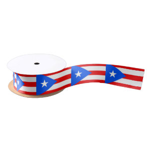 En Satin Ruban patriotique avec drapeau de Porto Rico