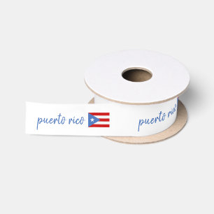 En Satin Ruban patriotique avec drapeau de Porto Rico