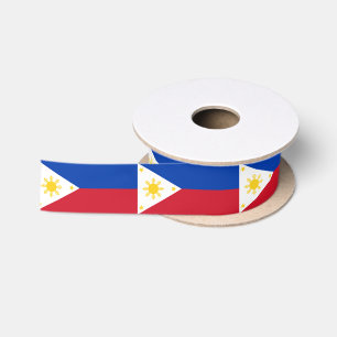 En Satin Ruban patriotique avec drapeau des Philippines