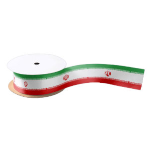En Satin Ruban (persan) iranien de drapeau