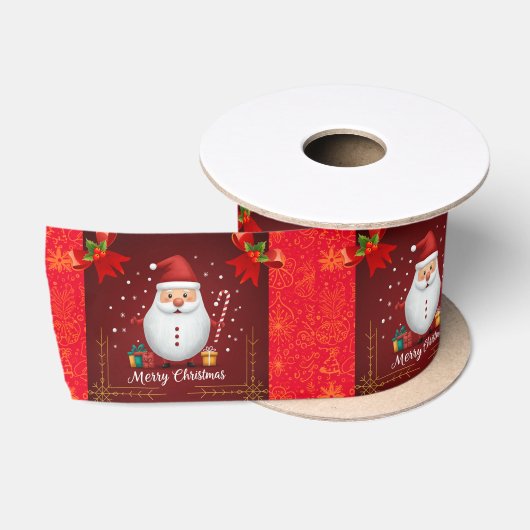 En Satin ruban pour joyeux noël rouge (Bobine)