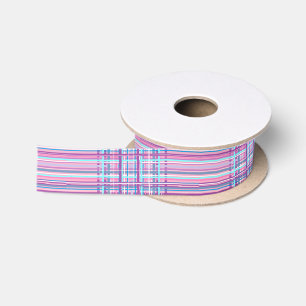 En Satin ruban pourpre rose de plaid