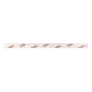 En Satin Ruban rose Boho Pampas