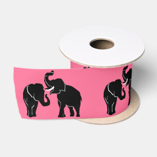En Satin Ruban rose éléphant - personnalisable
